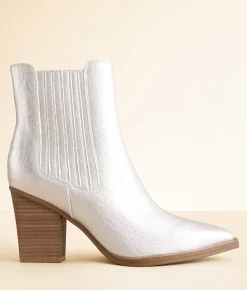 Shoes | Mia Prairie Metallic Ankle Boot Silver