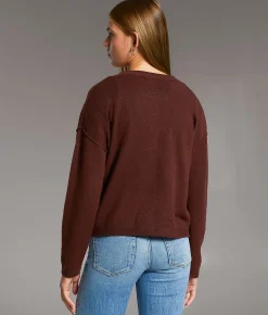 BKE Prep Edit - Heathered Cardigan Sweater Wine Sale