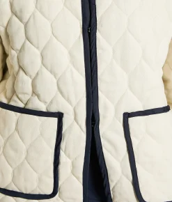 BKE Prep Edit - Quilted Jacket Cream Navy Best