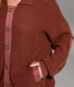 BKE Prep Edit - Snap Down Cardigan Sweater Sable Outlet