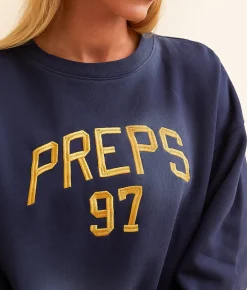Tops | Modish Rebel Preps Pullover Navy Blue