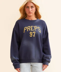 Tops | Modish Rebel Preps Pullover Navy Blue