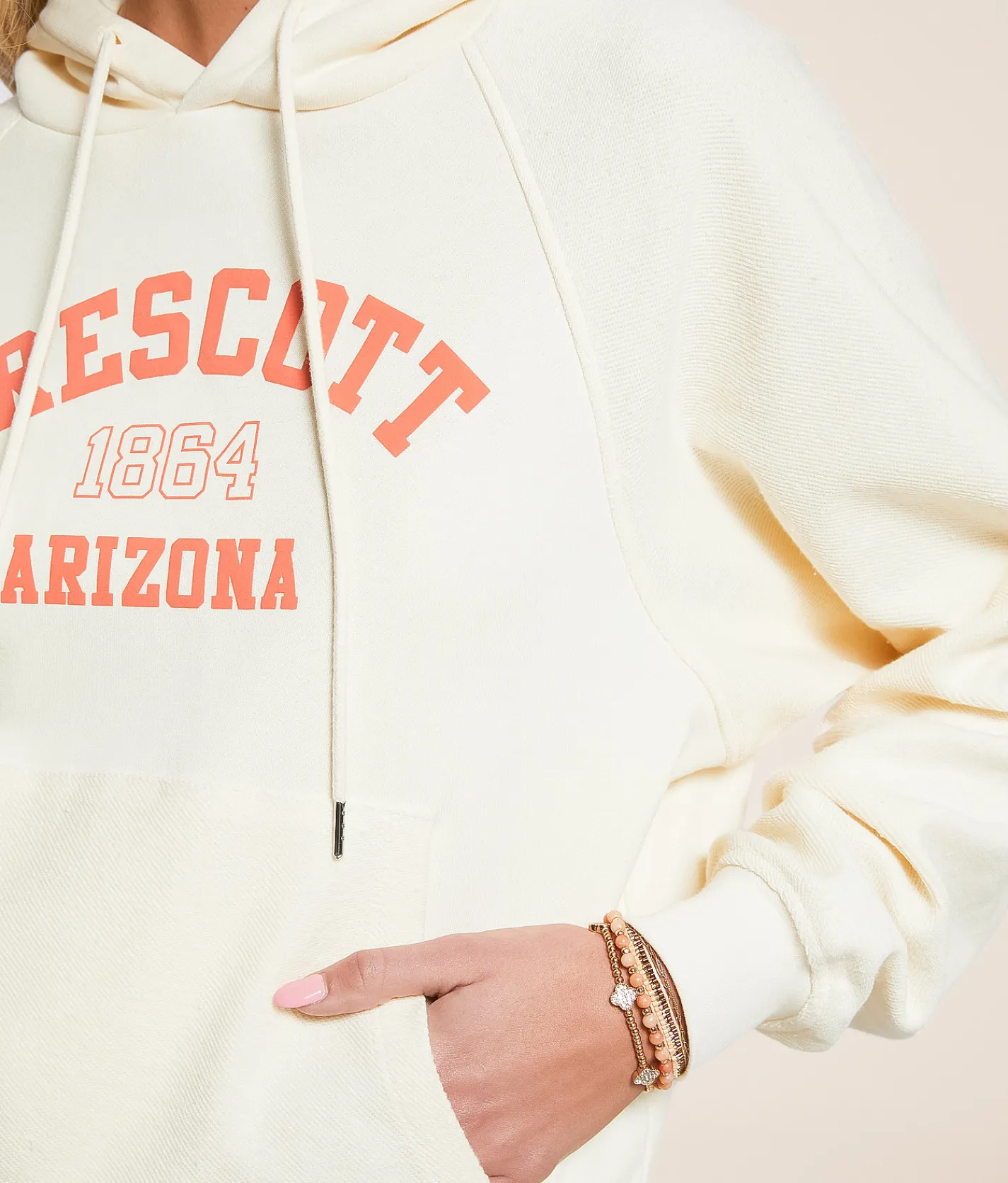 Tops | Modish Rebel Prescott Arizona Hooded Sweatshirt Cream