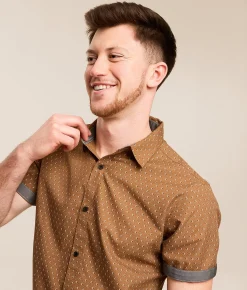 Departwest Printed Athletic Shirt Brown Tan Discount