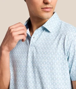 Tops | J.B. Holt Printed Performance Polo Seafoam