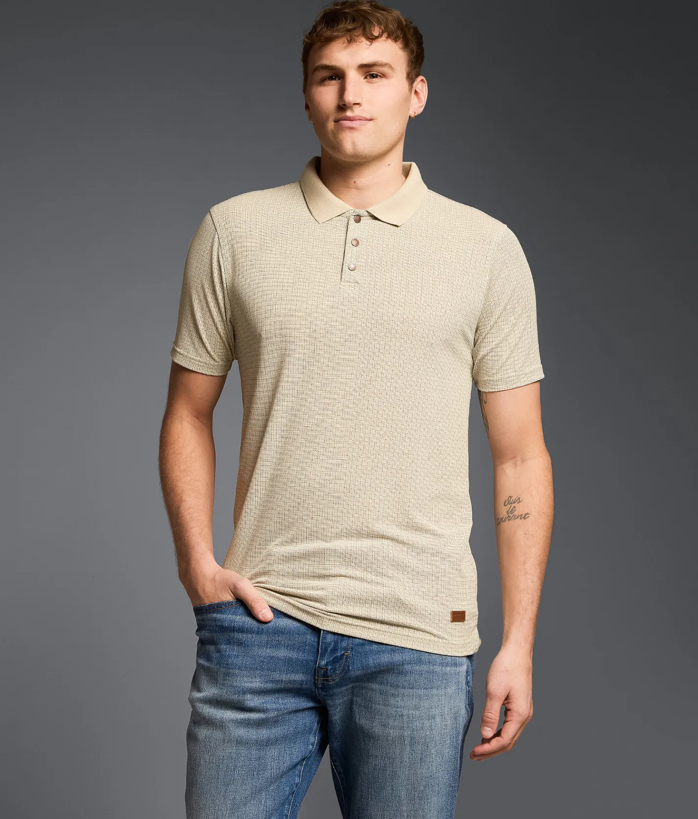 Outpost Makers Printed Polo Birch New