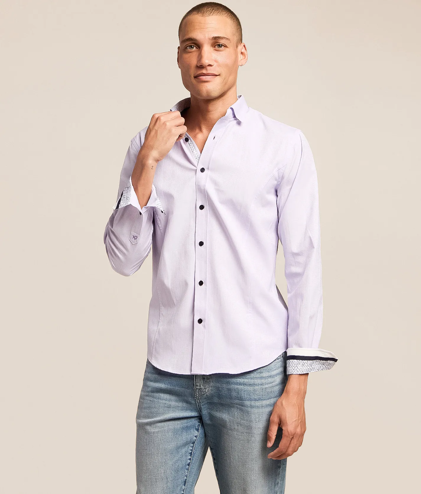 Eight X Printed Shirt Lilac Outlet