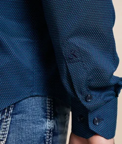 Eight X Printed Shirt Navy Sale