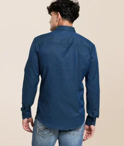 Eight X Printed Shirt Navy Sale
