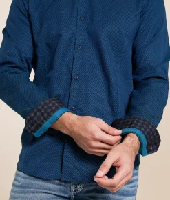 Eight X Printed Shirt Navy Sale