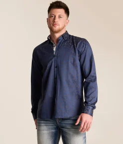 Tops | Eight X Printed Shirt Navy