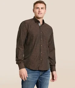 Eight X Printed Shirt Brown Sale