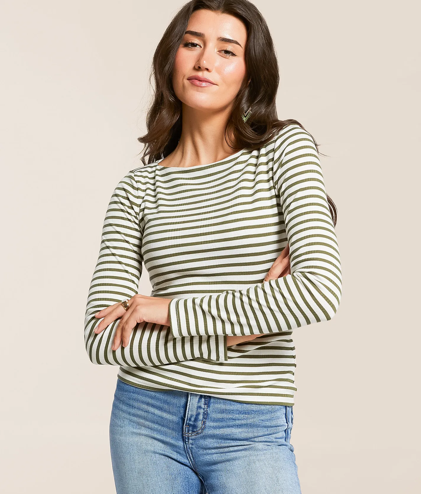 Z Supply Pristine Striped Top Fern Discount