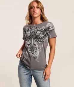 Affliction Promised T-Shirt Charcoal Reactive Best