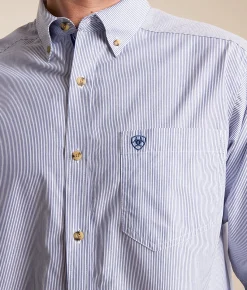 Ariat Pro Series Dayne Mini Stripe Shirt True Blue Sale