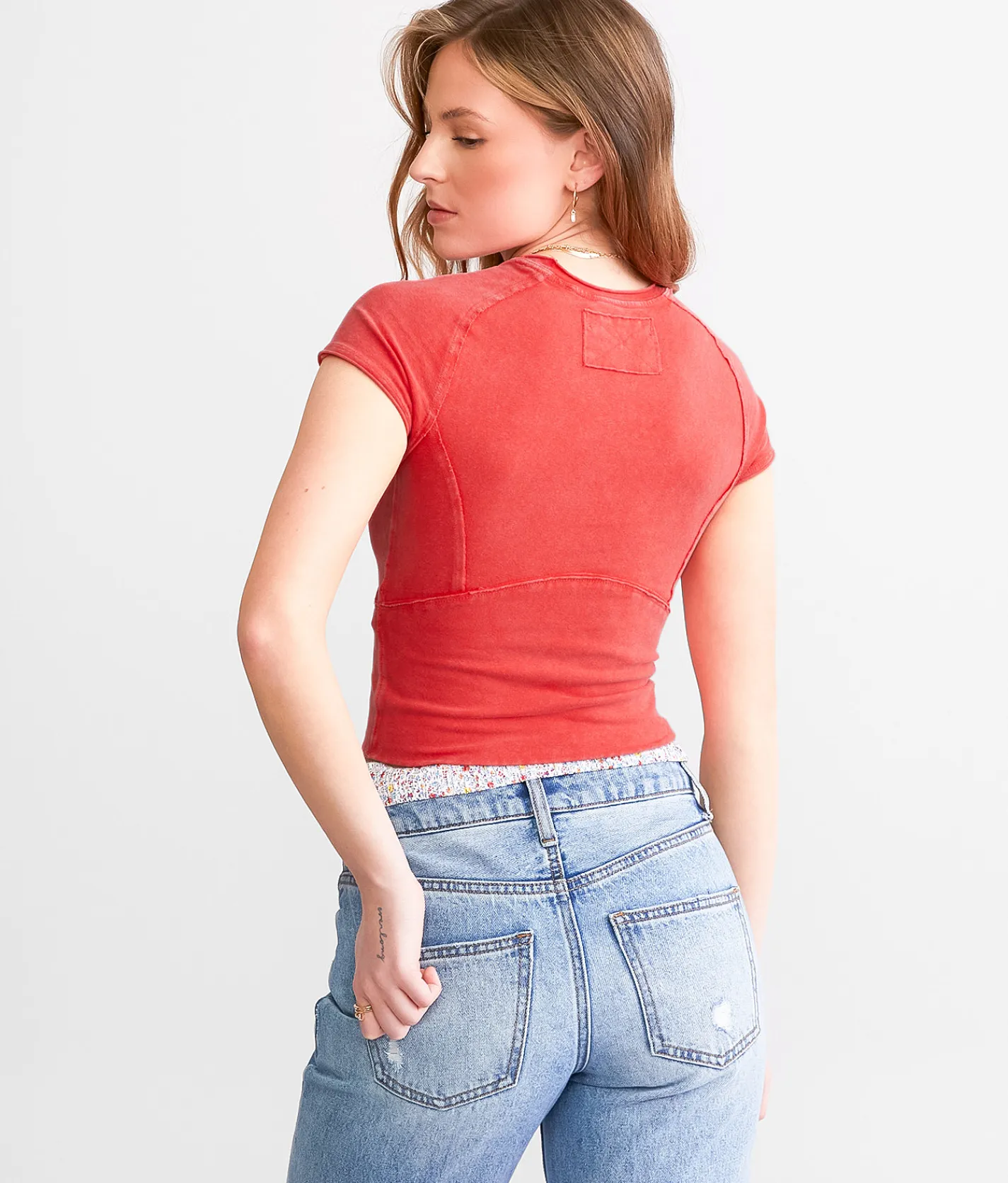Tops | Free People Protagonist Cropped T-Shirt Dream Blue