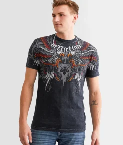 Graphic T-Shirts | Affliction Protector T-Shirt Black Lava Wash