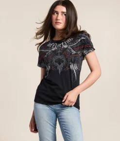 Tops | Affliction Protector T-Shirt Black Lava Wash