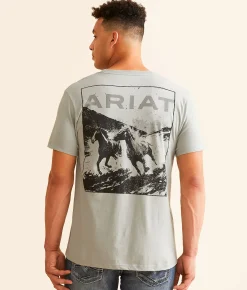 Ariat Pryor Horses T-Shirt Limestone Clearance