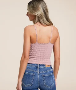 Tops | Free People Pucker Up Seamless Textured Tank Top Ivory