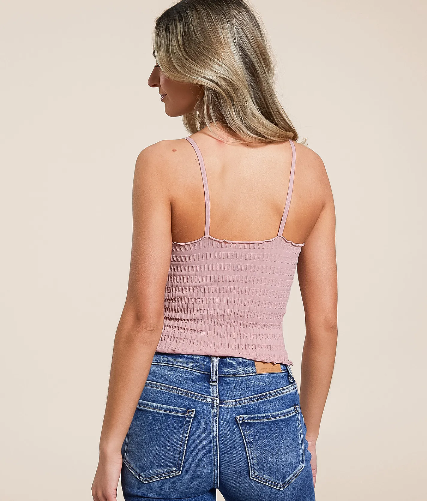 Tops | Free People Pucker Up Seamless Textured Tank Top Ivory