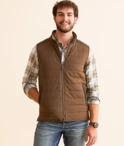 BKE Puffer Blocked Vest Brown