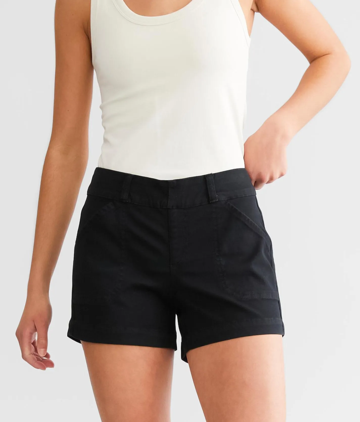 Bottoms|Shorts | Buckle Black Pull-On Chino Stretch Short Dress Blue 2