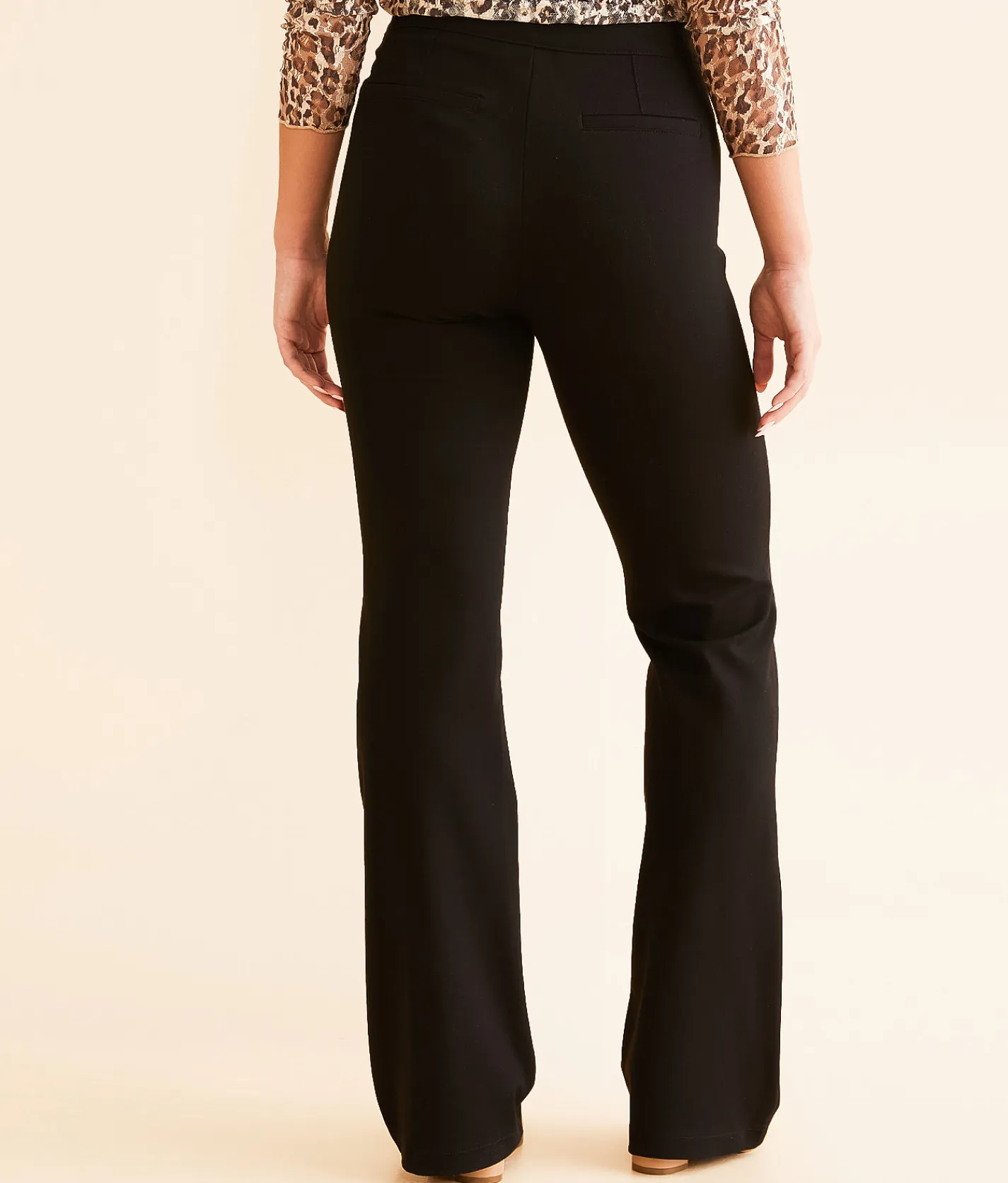 Buckle Black Pull-On Trouser Pant Black Discount