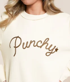 Hooey Punchy Oversized Pullover Cream Outlet