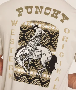 Tops|Graphic T-Shirts | Hooey Punchy Roundup T-Shirt Cream