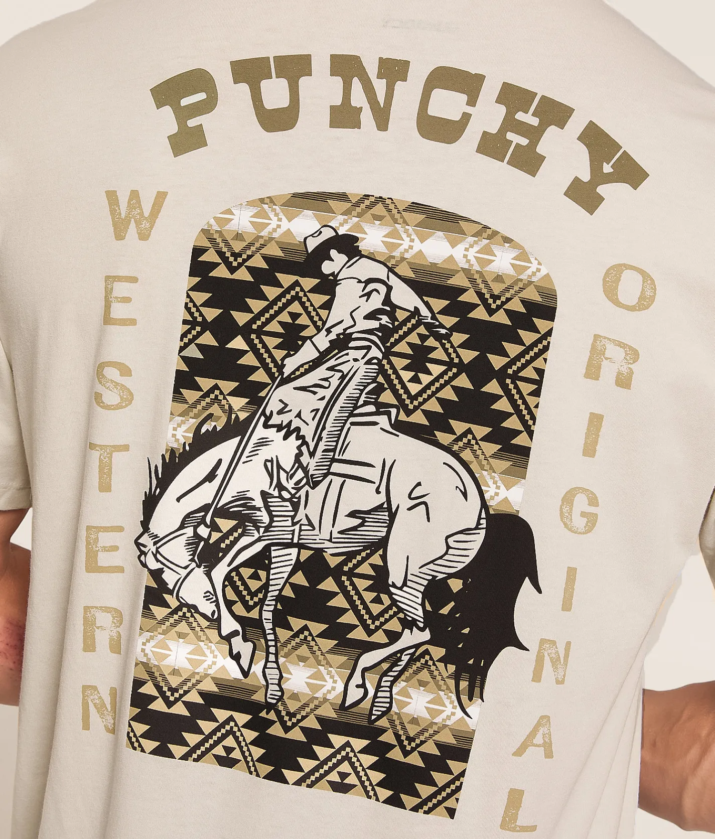 Tops|Graphic T-Shirts | Hooey Punchy Roundup T-Shirt Cream