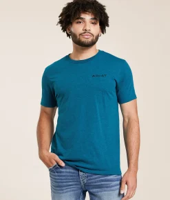Ariat Quality & Tradition T-Shirt Cyan Black Heather Online