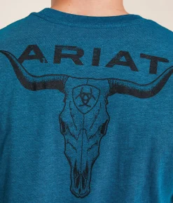 Ariat Quality & Tradition T-Shirt Cyan Black Heather Online