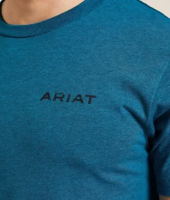 Ariat Quality & Tradition T-Shirt Cyan Black Heather Online