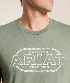 Tops|Graphic T-Shirts | Ariat Qualtiy & Tradition T-Shirt Olive Heather