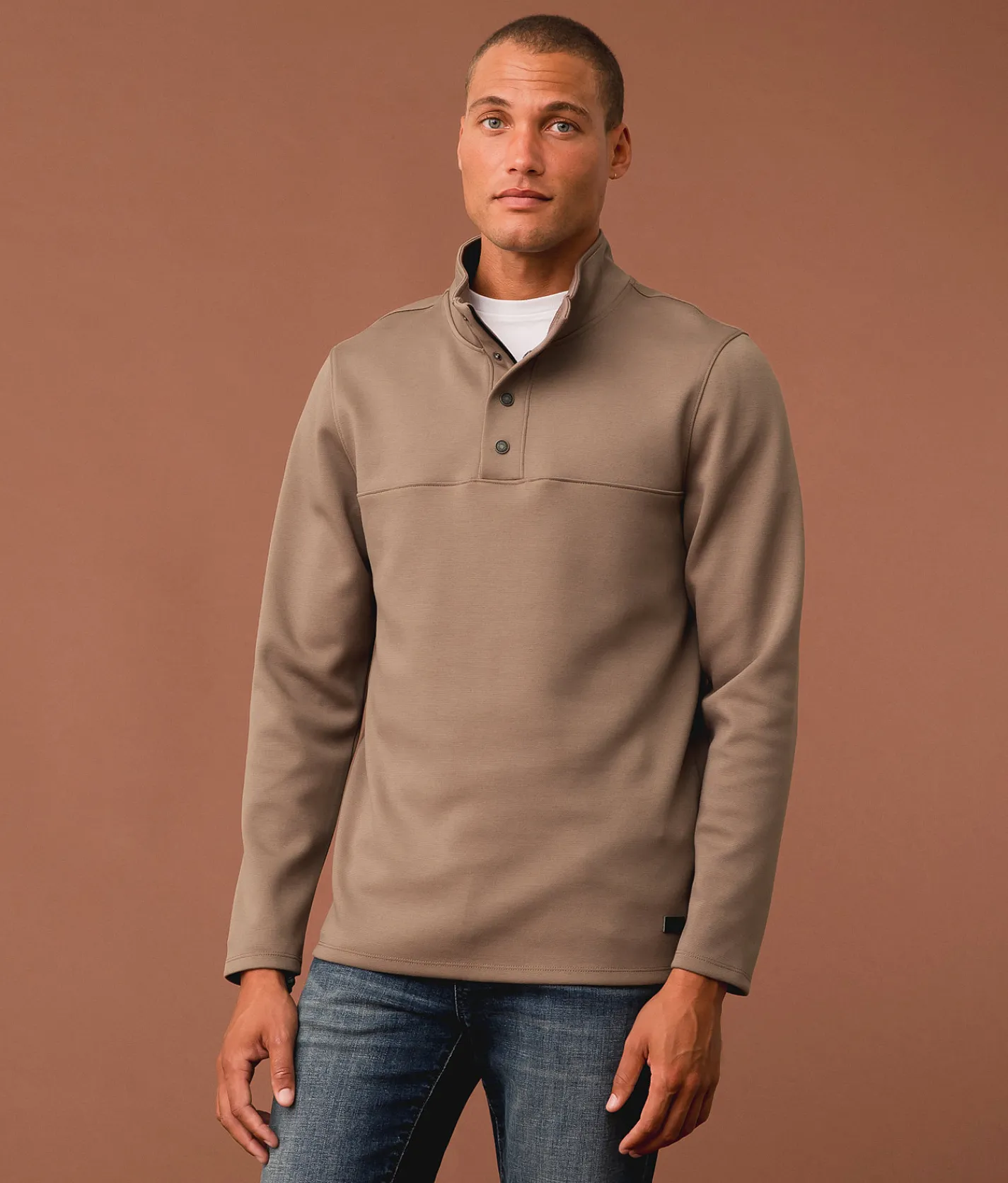 Outpost Makers Quarter Snap Pullover Walnut Sale