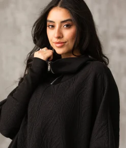 Tops|Activewear | Buckle Black Quarter Zip Dolman Pullover Black