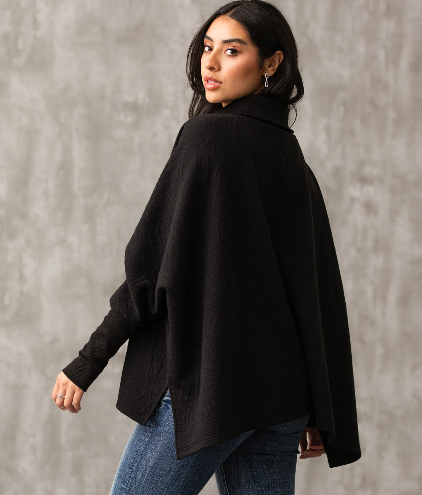 Tops|Activewear | Buckle Black Quarter Zip Dolman Pullover Black