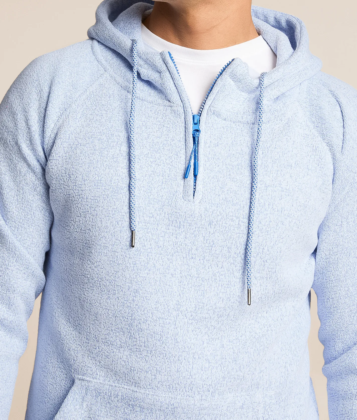 Tops | Departwest Quarter Zip Hooded Sweatshirt Blue