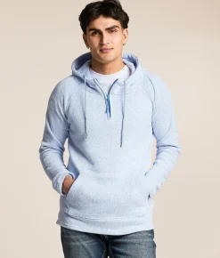 Tops | Departwest Quarter Zip Hooded Sweatshirt Blue