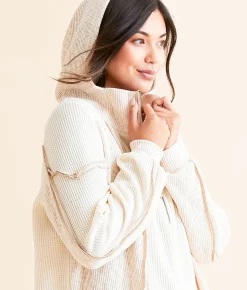Tops | BKE Quarter Zip Hoodie Cream
