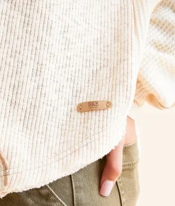 Tops | BKE Quarter Zip Hoodie Cream