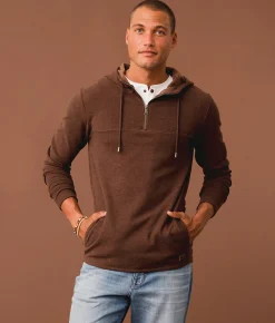 Tops | Outpost Makers Quarter Zip Hoodie Brone Stone