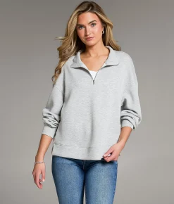 BKE Quarter Zip Pullover Heather Grey Outlet
