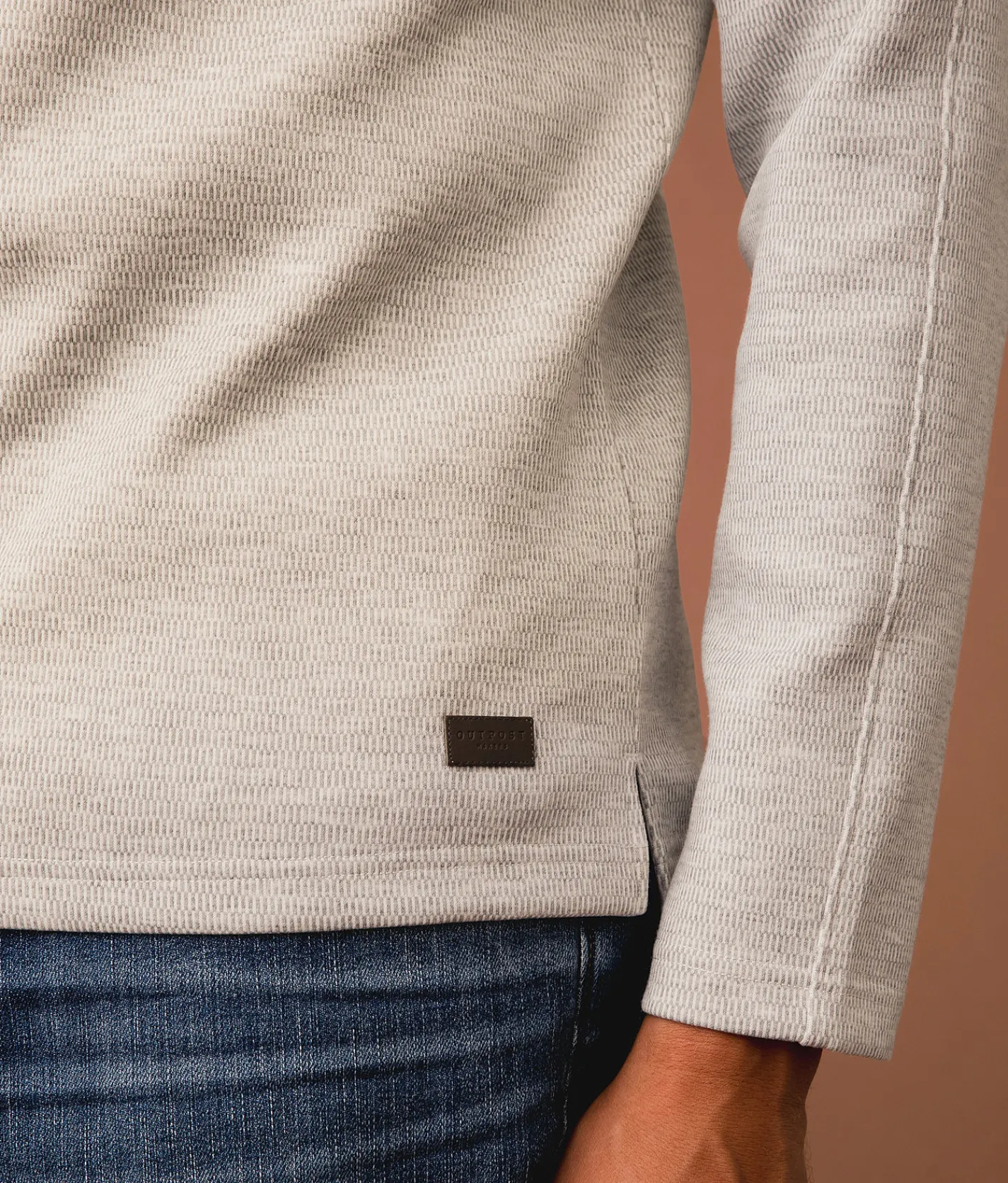 Outpost Makers Quarter Zip Pullover Light Grey