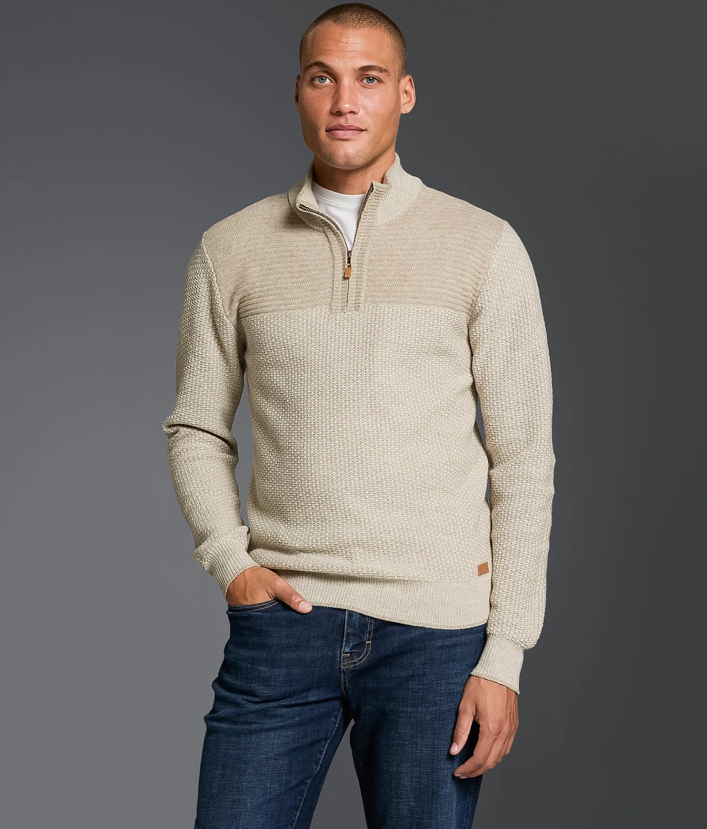 Tops | Outpost Makers Quarter Zip Sweater Oatmeal Combo