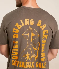 Graphic T-Shirts | Devereux Golf Quiet On The Backswing T-Shirt Walnut