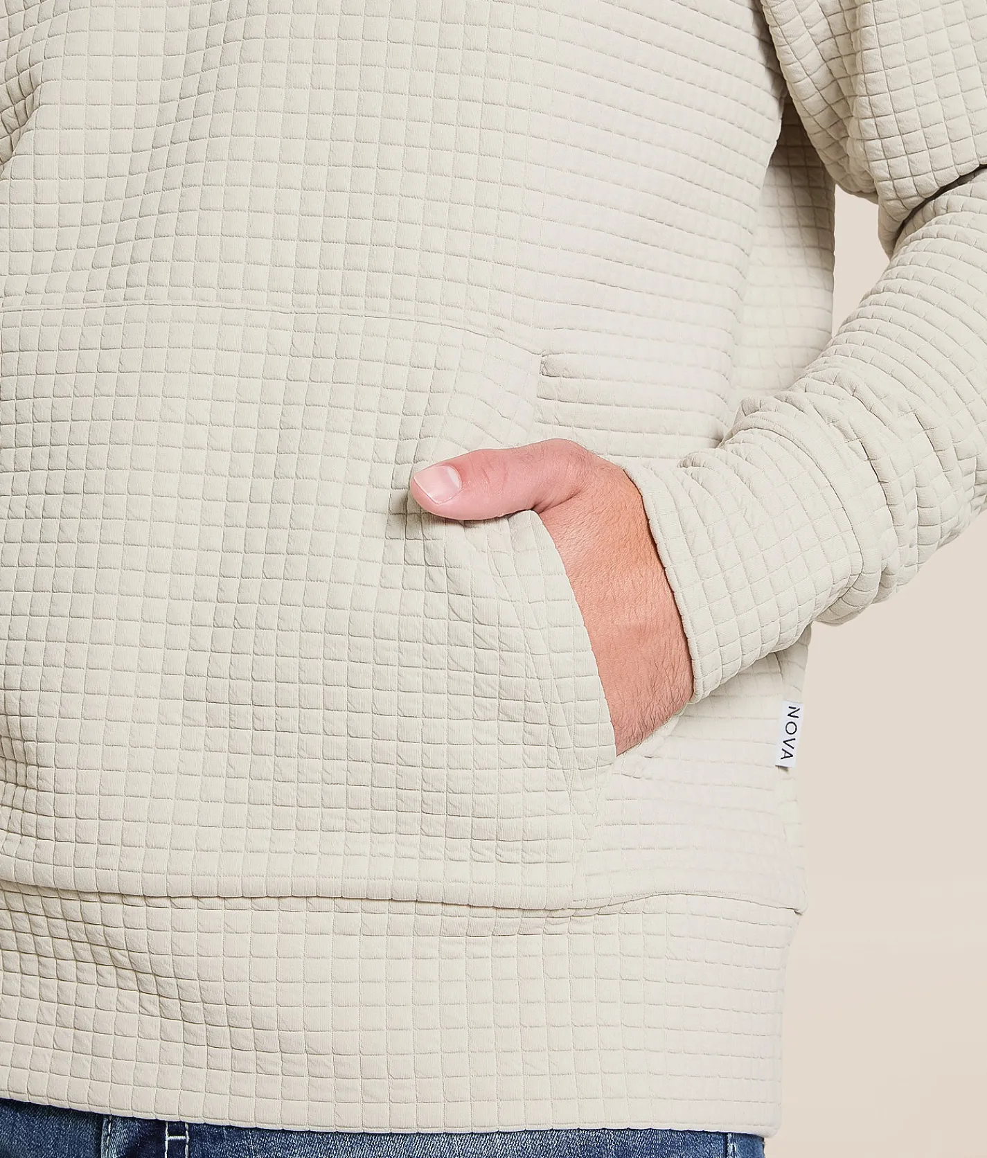 Tops | Nova Industries Quilted Hoodie Ivory
