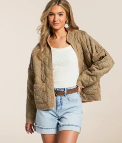Tops|Coats & Jackets | Cloud Ten Quilted Jacket Brown