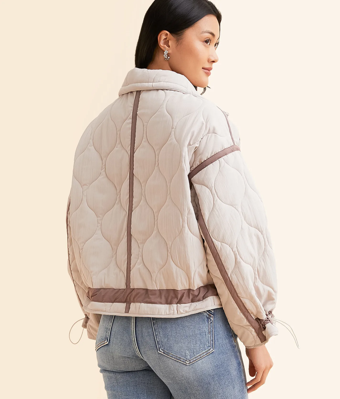Hyfve Quilted Jacket Taupe Online